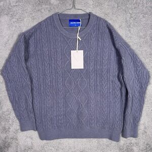 Aelfric Eden Sweater Mens L Cable Knit Pullover Jumper Fisherman Soft Chunky